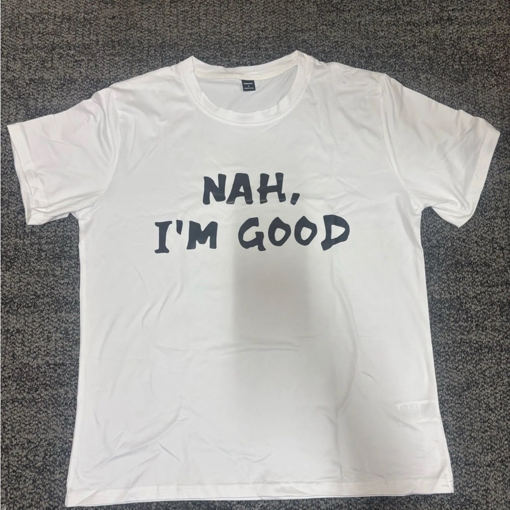White Graphic T-Shirt with Text